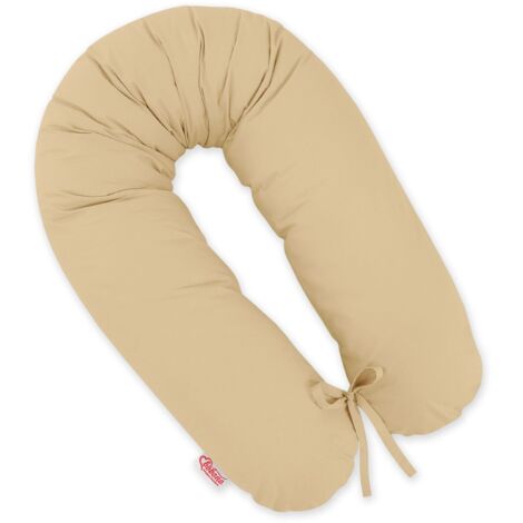 Cuscino per la gravidanza più lungo per donne incinte che vogliono dormire + fodera rimovibile - Beige