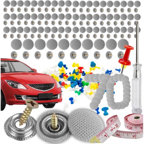 Kit di riparazione del rivestimento del tetto dell'auto grigio, rigenerazione, rivetti, cacciavite