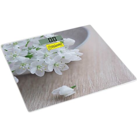 Bilancia da bagno personale in vetro Maestro MR-1819 Flowers