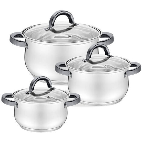 Set pentole Maestro MR-3522-6M-Black Acciaio inossidabile 6pz [MR-3522-6M-BLACK]