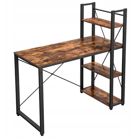 Grande scrivania marrone scuro con ripiani vintage 120x60x120 VB6 Begryf (1/5)