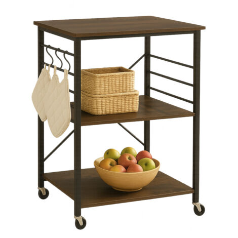 Mensola marrone scuro per cucina loft BEGRYF 90x40x84 (1/5)