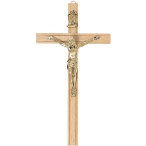 Croce sospesa in legno leggero, 10,5 x 20 cm, fresata (1/3)