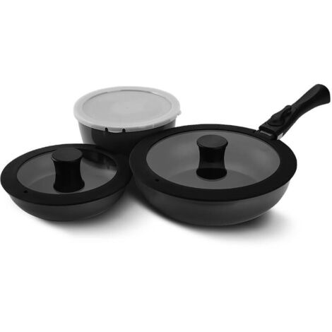 MR-4800-7 Set da 7 pezzi composto da 2 padelle e una casseruola con manico rimovibile (1/5)