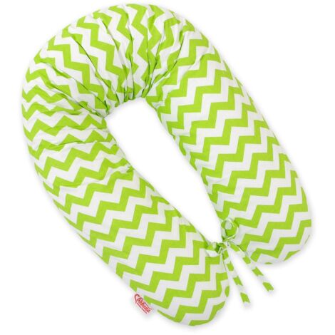Cuscino per la gravidanza più lungo per le donne incinte che vogliono dormire + fodera rimovibile - Chevron Green