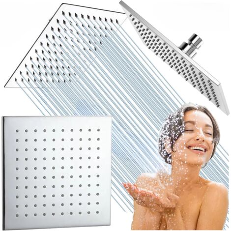Soffione doccia cromato da 6 mm, mobile, ultrasottile, 25x25