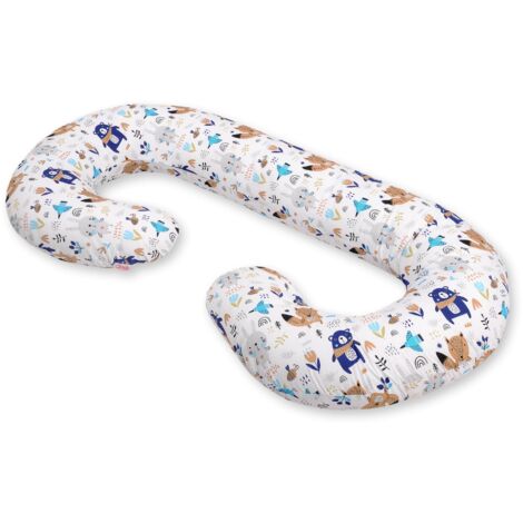 Cuscino per la gravidanza tipo C con fodera rimovibile per donne incinte, per l'allattamento - orsacchiotti blu navy (1/4)