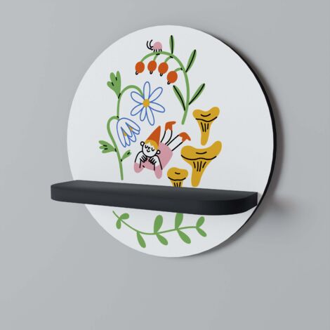 Mensola rotonda GARDEN LIFE nera (1/5)