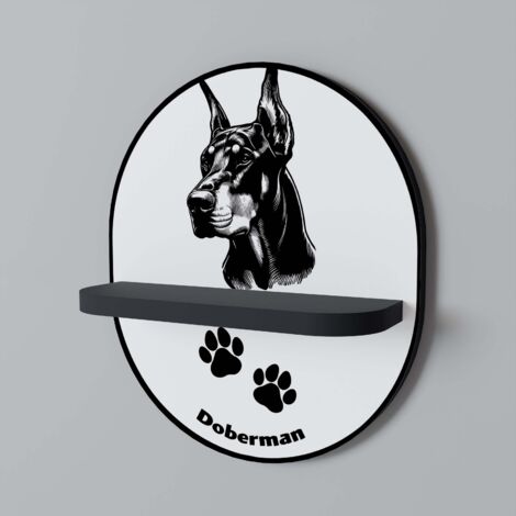 Mensola ovale DOBERMAN DOG nera (1/5)