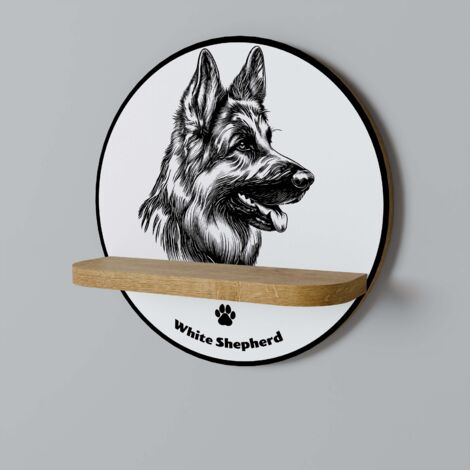 Mensola rotonda WHITE SHEPHERD DOG (1/5)