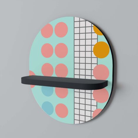 Mensola ovale RETRO GRID nera (1/5)