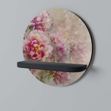 Mensola rotonda PEONY WHISPER nera (1/5)