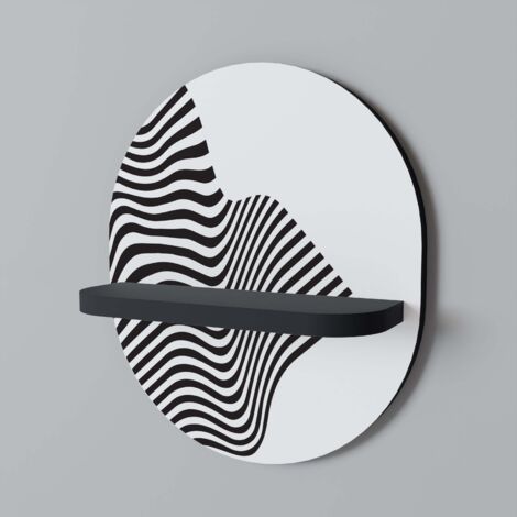 Mensola ovale ILLUSIONARY FLOW nera (1/5)