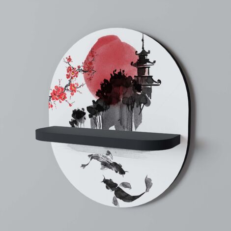 Mensola ovale CHERRY SHADOWS nera (1/5)