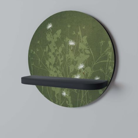 Mensola rotonda DANDELION HOLD nera (1/5)
