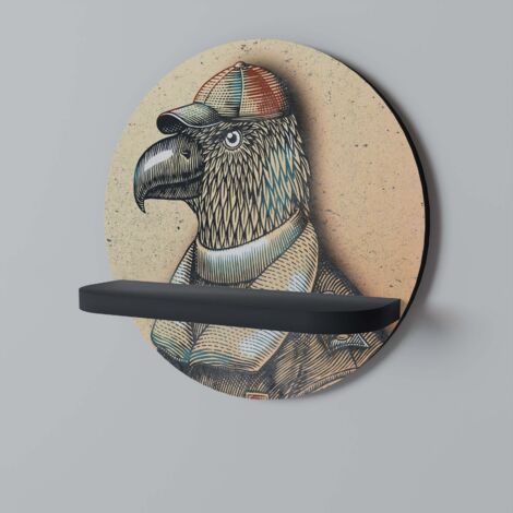 Mensola rotonda FEATHERED FASHIONISTA nera (1/5)