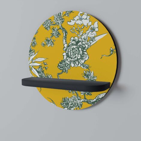 Mensola rotonda YELLOW CHINOISERIE nera (1/5)