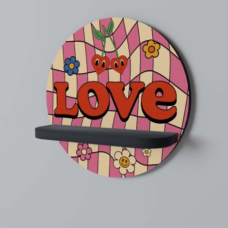 ROCKING LOVE Mensola rotonda nera (1/5)