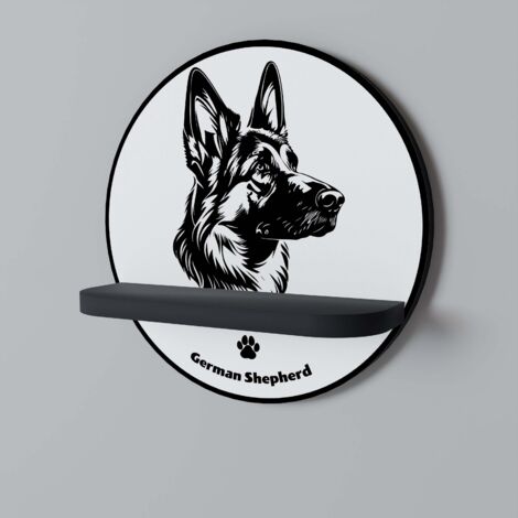 Mensola rotonda GERMAN SHEPARD nera (1/5)