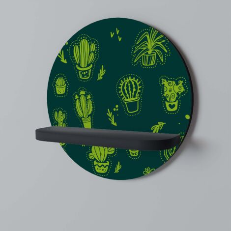 Mensola rotonda DESERT GREEN nera (1/5)