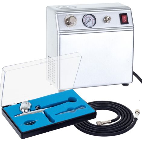 COMPRESSORE A PISTONE PER MODELLAZIONE CON RIDUTTORE AEROGRAFO E KIT DI LAVORO CON TUBO (1/5)
