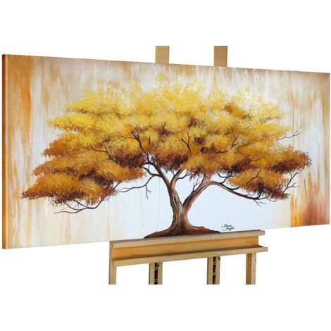 Monica Mirafiori I 100% DIPINTO A MANO I Quadro Albero Marrone I 140x70cm Quadro dipinto a mano Quadro acrilico Quadro acrilico molto grande I Arte moderna I Quadri d'arte