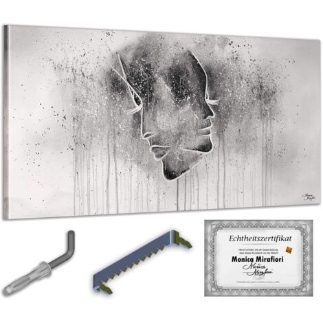 Monica Mirafiori I 100% DIPINTO A MANO I Quadro Volti 140x70cm Quadro dipinto a mano Quadro acrilico Quadro acrilico molto grande I Arte moderna I Quadri d'arte