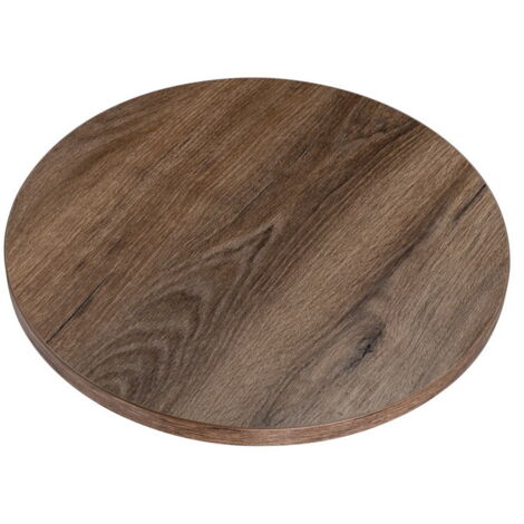 Piano del tavolo in laminato rovere cioccolato, rotondo, diametro 50 cm, per tavolo o tavolino