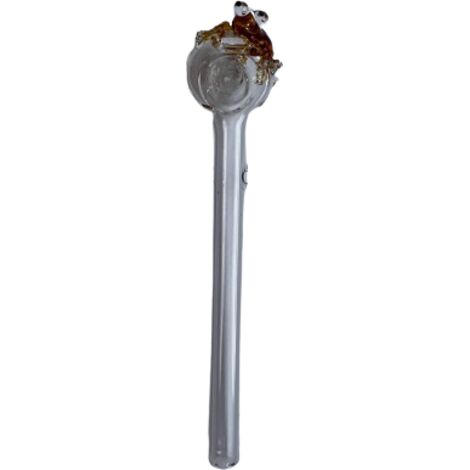 Pipa in vetro con motivo a rana, 14,5 cm, confezione originale (1/3)