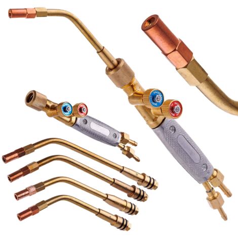 TORCIA A TRECCIA DI GAS PROPANO OSSIGENO 4 UGELLI INTERCAMBIABILI (1/5)