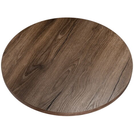 Piano del tavolo laminato color rovere cioccolato, rotondo, diametro 68 cm, per tavolo o tavolino