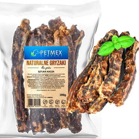 Colli d'anatra essiccati, Petmex, snack naturali da masticare per cani, 200 g