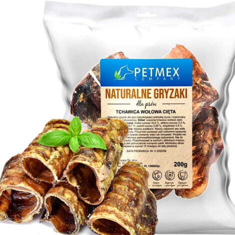 Delicatezza, masticazione naturale per cani, taglio di trachea di manzo, Petmex 200 g