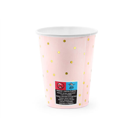Tazze a pois, rosa chiaro, 260 ml (1/4)