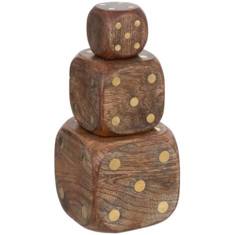 Set di 3 cubi decorativi Roger in legno di mango, apribili