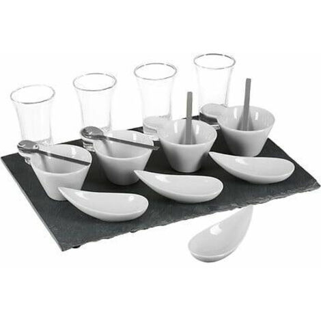 Set di snack in ardesia e porcellana da 17 pezzi (1/5)
