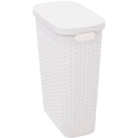 Cestino in rattan slim 40l bianco - 5five