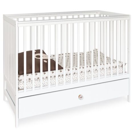 Lettino per bambini in legno 2 in 1 con cassetto + divano - 120x60 cm Bianco