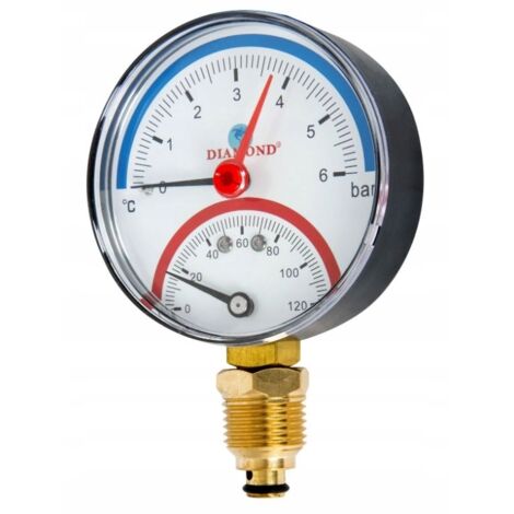 MANOMETRO THERMOMANE 1/2 DIAMETRO 80MM 0-120 0-6 BAR VERTICALE (1/2)