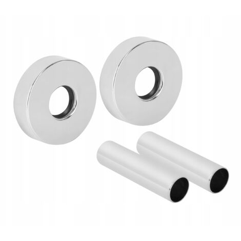 KIT DI MASCHERATURA PER COLLEGAMENTO TUBI RADIATORE 2 ROSETTE SINGOLE CON MANICOTTI (1/3)