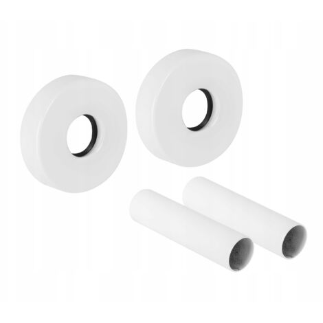KIT DI MASCHERATURA PER COLLEGAMENTO TUBI RADIATORE 2 ROSETTE SINGOLE CON MANICOTTI (1/3)