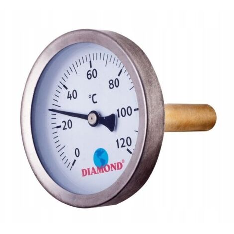 TERMOMETRO POSTERIORE 1/4 POLLICE DIAMETRO 40 MM 0-120 GRADI C
