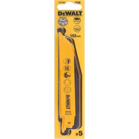 Dewalt DT2345-QZ Lama Sega Diritta BIM 152 mm 10 TPI Metallo 5 Pezzi (1/4)