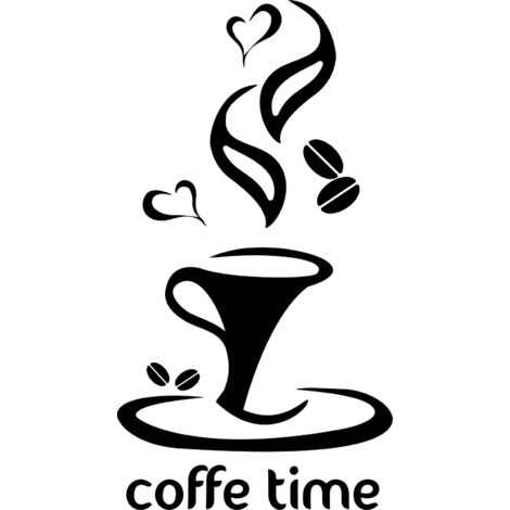 ADESIVI DA CUCINA adesivo tazza da caffè cuore 100 x 50 cm G254 (1/2)