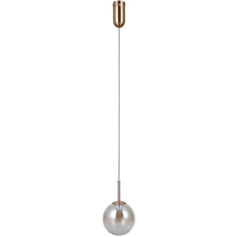 Lampada sospesa moderna oro vetro ambra sfera LED 5W Italux (1/2)
