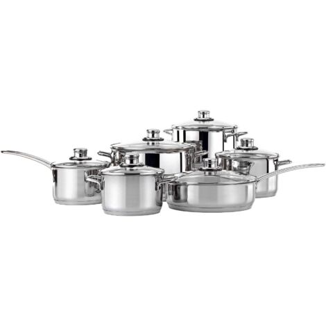 Set di pentole in acciaio inox CARSO, 12 pezzi, NOIS