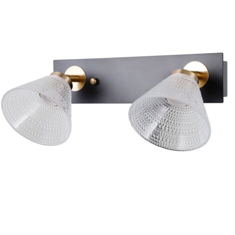 Applique moderna nero-oro 2 spot orientabili LED 8W Italux (1/2)