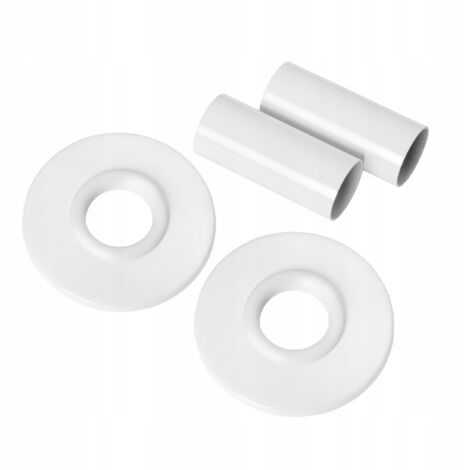 KIT DI MASCHERATURA PER COLLEGAMENTO TUBO RADIATORE BIANCO SINGOLO INVENA (1/2)