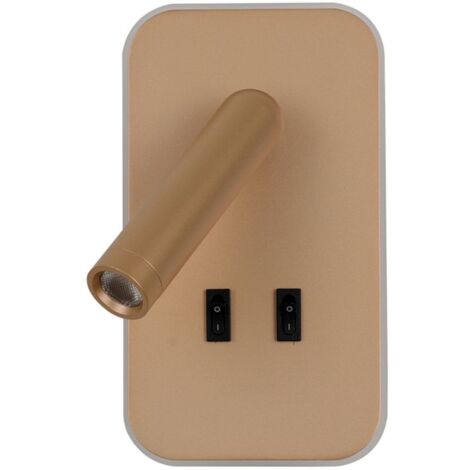 Lampada da parete LED 8W con faretto e interruttore DORIA WL839571GD Italux (1/4)