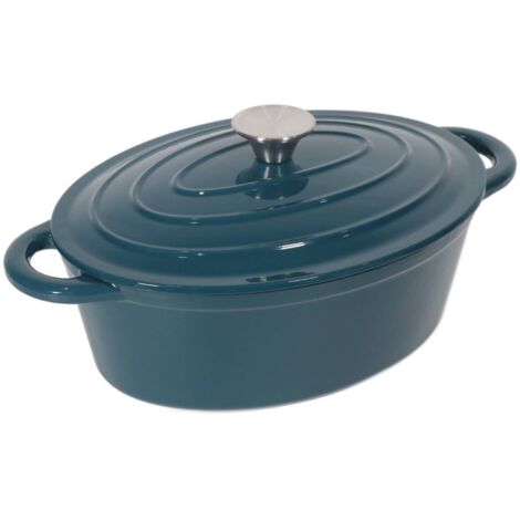 Tierra Pentola ovale in ghisa 34 cm 6,5 l blu mare NOIS (1/5)